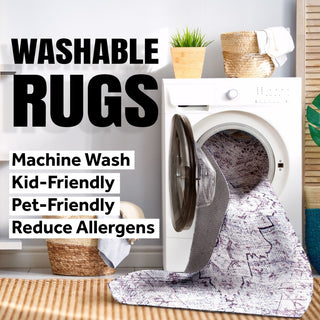 Pebble Geometric Kids & Novelty Machine-washable Area Rug