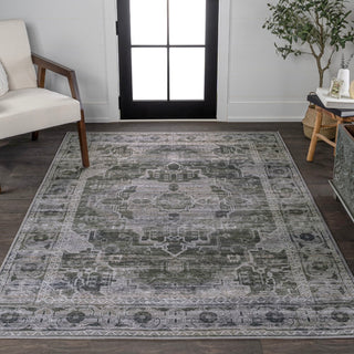 Alanya Ornate Medallion Washable Area Rug - JONATHAN Y