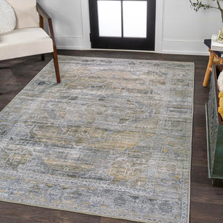 Alanya Ornate Medallion Washable Area Rug