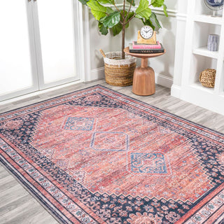 Dalyan Geometric Medallions Washable Area Rug - JONATHAN Y