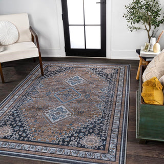 Dalyan Geometric Medallions Washable Area Rug