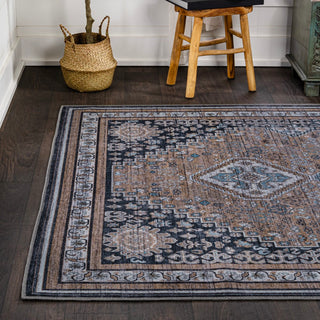 Dalyan Geometric Medallions Washable Area Rug