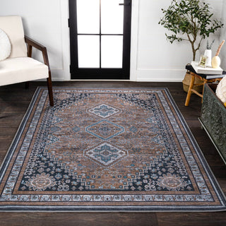 Dalyan Geometric Medallions Washable Area Rug
