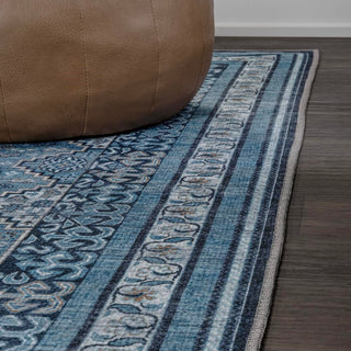 Dalyan Geometric Medallions Washable Area Rug