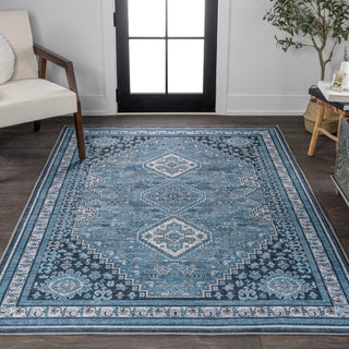 Dalyan Geometric Medallions Washable Area Rug