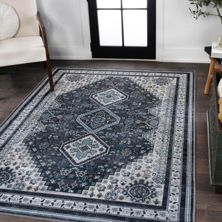Dalyan Geometric Medallions Washable Area Rug