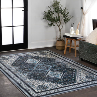 Dalyan Geometric Medallions Washable Area Rug