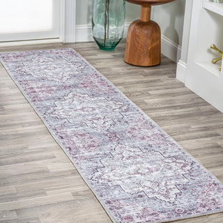 Didim Boho Gray Medallion Washable Area Rug