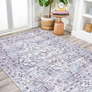 Didim Boho Gray Medallion Washable Area Rug