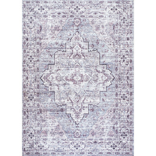 Didim Boho Gray Medallion Washable Area Rug