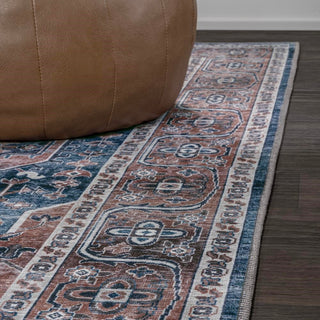 Alacati Ogee Medallion Washable Area Rug