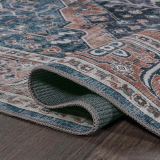 Alacati Ogee Medallion Washable Area Rug
