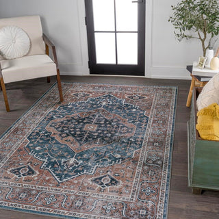 Alacati Ogee Medallion Washable Area Rug