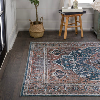 Alacati Ogee Medallion Washable Area Rug