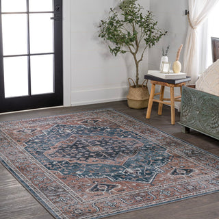 Alacati Ogee Medallion Washable Area Rug