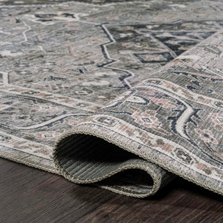 Alacati Ogee Medallion Washable Area Rug