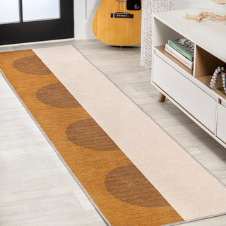 Demie Minimalist Graphic Circle Machine-washable Area Rug