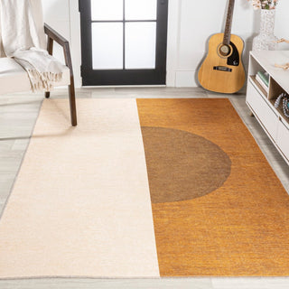 Demie Minimalist Graphic Circle Machine-washable Area Rug