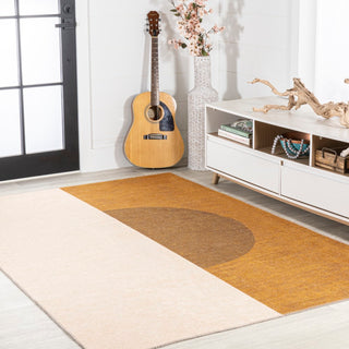 Demie Minimalist Graphic Circle Machine-washable Area Rug