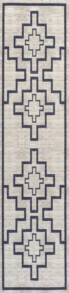 Ashkii Minimalist Medallion Machine-washable Area Rug - JONATHAN Y