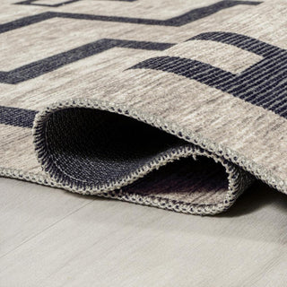 Ashkii Minimalist Medallion Machine-washable Area Rug - JONATHAN Y
