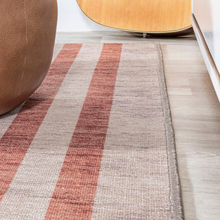 Raita Modern Distressed Stripe Machine-washable Area Rug