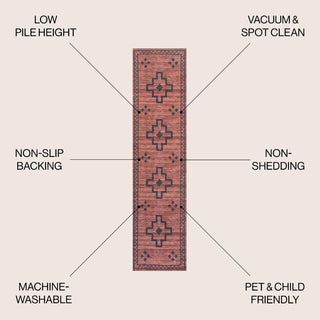 Korsa Geometric Medallion Machine-washable Area Rug