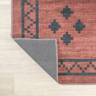 Korsa Geometric Medallion Machine-washable Area Rug