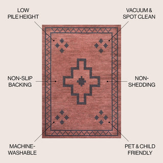 Korsa Geometric Medallion Machine-washable Area Rug