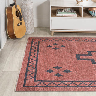 Korsa Geometric Medallion Machine-washable Area Rug