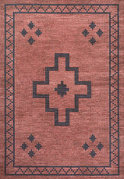 Korsa Geometric Medallion Machine-washable Area Rug