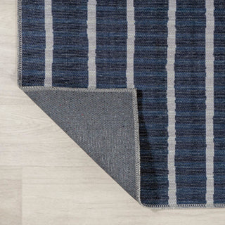 Rand Distressed Ticking Stripe Machine-washable Area Rug