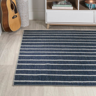 Rand Distressed Ticking Stripe Machine-washable Area Rug