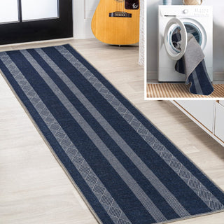 Nautisk Trellis Stripe Machine-washable Area Rug