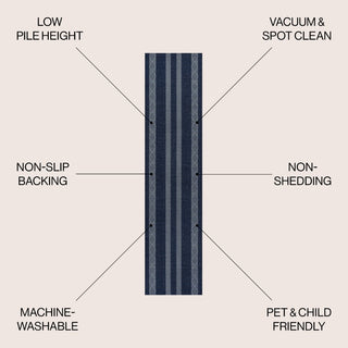 Nautisk Trellis Stripe Machine-washable Area Rug