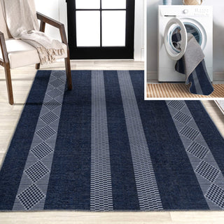 Nautisk Trellis Stripe Machine-washable Area Rug