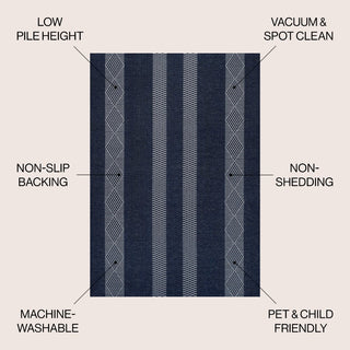 Nautisk Trellis Stripe Machine-washable Area Rug
