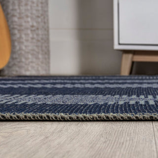 Nautisk Trellis Stripe Machine-washable Area Rug