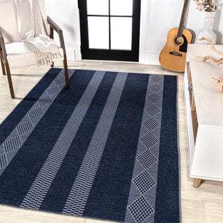 Nautisk Trellis Stripe Machine-washable Area Rug