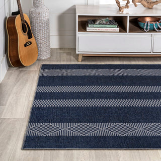 Nautisk Trellis Stripe Machine-washable Area Rug
