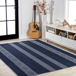 Nautisk Trellis Stripe Machine-washable Area Rug
