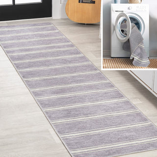 Bande Distressed Ticking Stripe Machine-washable Area Rug