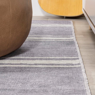 Bande Distressed Ticking Stripe Machine-washable Area Rug