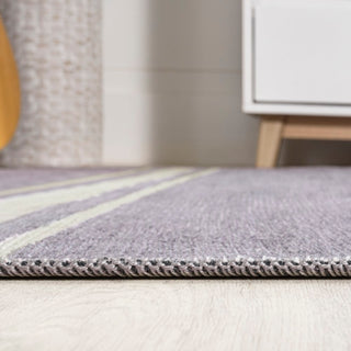 Bande Distressed Ticking Stripe Machine-washable Area Rug