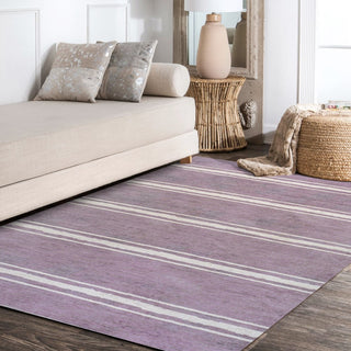 Bande Distressed Ticking Stripe Machine-washable Area Rug