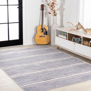 Bande Distressed Ticking Stripe Machine-washable Area Rug