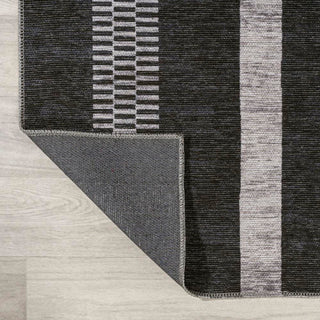Vichy Geometric Striped Machine-washable Area Rug - JONATHAN Y