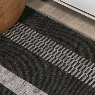Vichy Geometric Striped Machine-washable Area Rug - JONATHAN Y