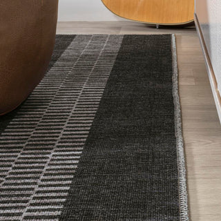 Vichy Geometric Striped Machine-washable Area Rug - JONATHAN Y