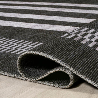 Vichy Geometric Striped Machine-washable Area Rug - JONATHAN Y